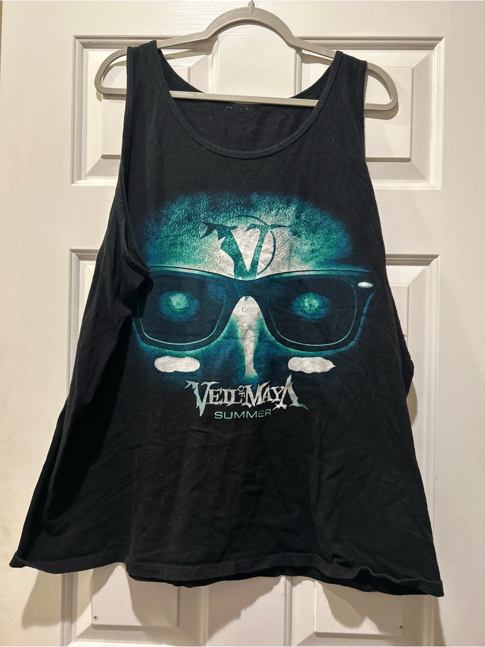 Veil of Maya Vintage Summer 2012 concert Graphic Tank Top Black with Teal Print